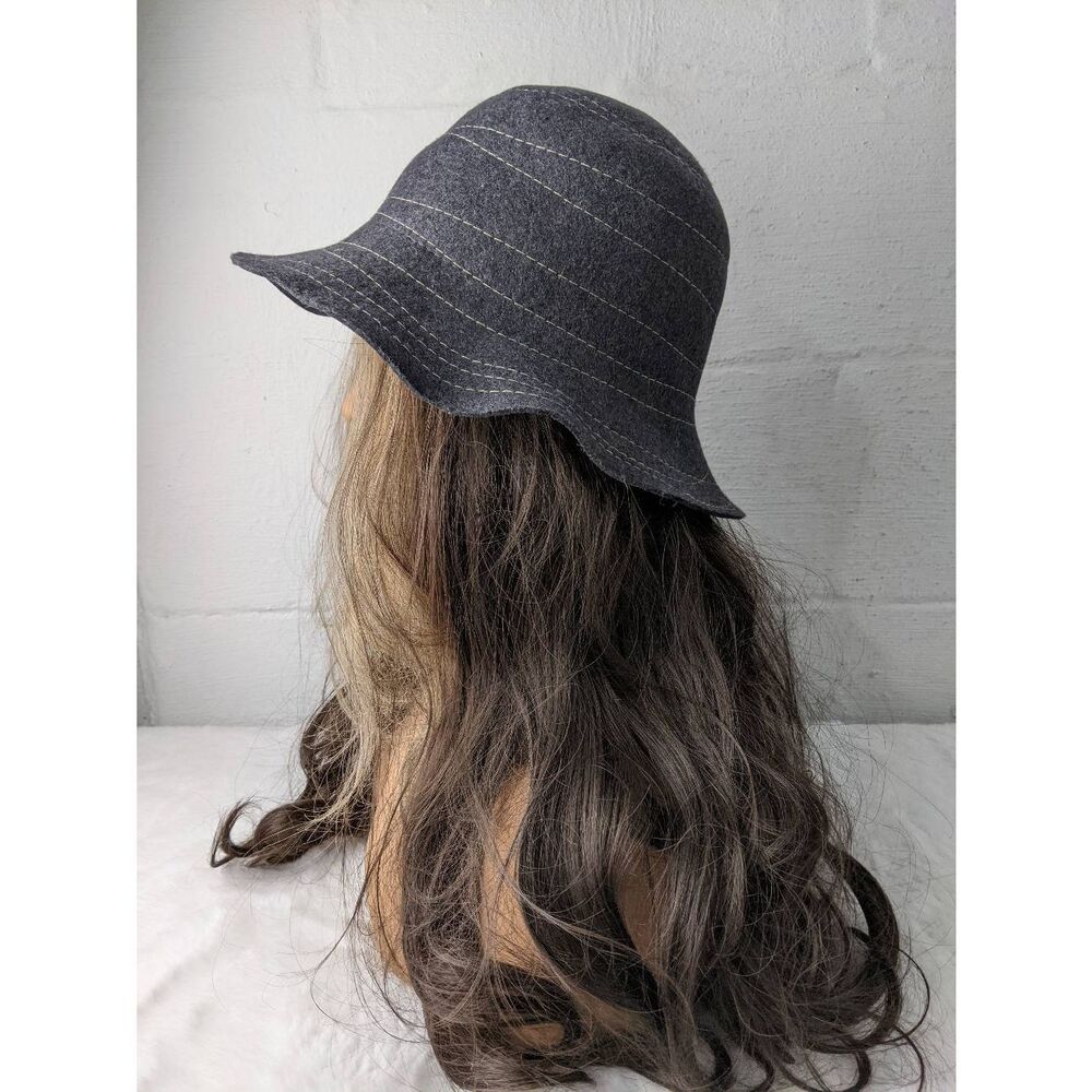 The Hats‎ Company  by Filippo Catarzi Wool Felt Brim Hat Gray Made In Italy